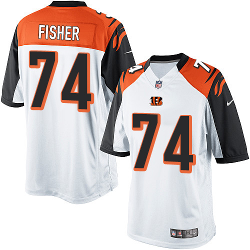 Youth Elite Jake Fisher Nike Jersey White Road - #74 NFL Cincinnati Bengals